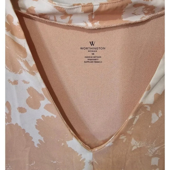 Worthington JCPenney Women's Plus Size pink sleeveless careerwear Blouse - 1x - Picture 6 of 7